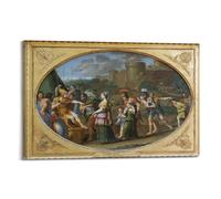 Domenichino - Póster de Timoclea Antes de Alejandro Magno de Domenichino, lienzo y arte de pared, impresión moderna para decoración de dormitorio familiar, 30 x 45 cm