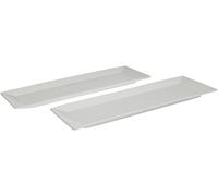 Domestic Professional 923316 Trendy Line - Bandeja para Aperitivos (2 Unidades, 38 x 13 cm), diseño Rectangular, Color Blanco