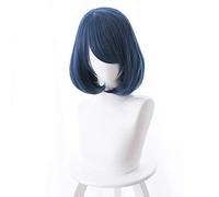Doméstica Na Kanojo Tachibana Rui Cosplay Peluca 30cm Corto Recto Pelo sintético resistente al calor Azul marino Bob Anime Fiesta Peluca Tachibana Rui