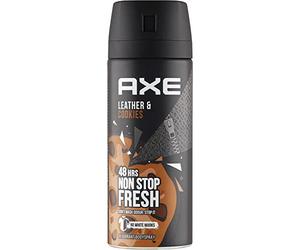 Domestos Axe Desodorante Spray Collision Leather & Cookies sin aluminio 150 ml, 3 Pack (3 x 150 ml)