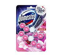 Domestos Power 5 Duo Pack - Bloque de inodoro con diseño de magnolia rosa, para prevenir la cal y evitar la cal para hasta 300 descargas, 2 unidades de 55 g