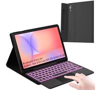 DOMEUN Funda universal con teclado para tablet Samsung Galaxy Tab S9 de 11 pulgadas/S9 FE de 11.9 pulgadas (Wi-Fi/5G LTE) 2023 - Trackpad multitáctil + soporte para bolígrafo S + cubierta trasera de
