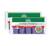 DOMI Esponjas de cocina | Limpiador de lavavajillas higiénico para platos, acero inoxidable, vidrio, plástico, utensilios antiadherentes | Suministros de limpieza duraderos | 10 unidades (Paquete de 2) (Antibatería)