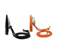 Domicubes 2 Piezas Silbato Ahuyenta Perros, Silbato Antiladridos Silbato Perro Adiestramiento Silbato Ultrasonidos Perros con Cordón Ajustable para Adiestramiento y para Callar Perros (Negro+Naranja)