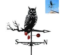 Domigard 3D búho puntero metal veleta Weathercock, techo montaje en techo para jardín granja patio gallinero patio decoración al aire libre