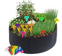 Domigard - Bolsas para plantas de 7 compartimentos, 4ftx4ft - Bolsas de cultivo redondas con 10 etiquetas de plantas, bolsa de cultivo de jardín para plantas, hierbas, flores y verduras (90 x 90 x 30