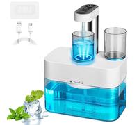 Domigard Dispensador automático de enjuague bucal para baño, dispensador de jabón para enjuague bucal con 2 vasos magnéticos, 550 ml, accesorios de baño de montaje en pared, Ldeal para niños y adultos