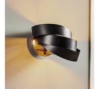 Domiluce Aplique de pared Vento, negro, E14, metal, 14 cm de altura