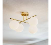 Domiluce Plafón Aurora, dorado, Ø 50 cm, 4 luces, cristal, E14