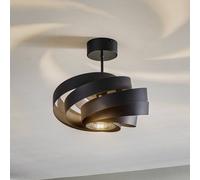 Domiluce Plafón Vento, negro, Ø 40 cm, metal, E27