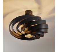 Domiluce Plafón Vento, negro, Ø 60 cm, metal, E27