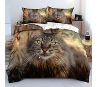 Dominante Fundas Nordicas 240x220 Gato Juego de EdredóN y Funda de Almohada de Plumas, Estampado 3D Multicolor Estilo NóRdico, Ropa de Cama TamañO Matrimonial Microfibra Lavable