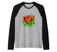 Dominar Baloncesto Arte Retro Abstracto Energía Domi-Nate Camiseta Manga Raglan