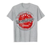 Domingo el Hombre el Mito la leyend Domingo Nombre Camiseta, Hombre, Gris Jaspeado, 3XL