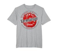 Domingo el Hombre el Mito la leyend Domingo Nombre Camiseta, Hombre Tallas Grandes, Gris Jaspeado, 2X Alto