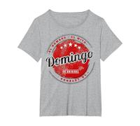 Domingo el Hombre el Mito la leyend Domingo Nombre Camiseta, Mujer Tallas Grandes, Gris Jaspeado, 5XL Grande