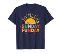 Domingo Funday: Alegre Día de Playa Vibes de Verano, Camiseta, Hombre, Azul Marino, XL