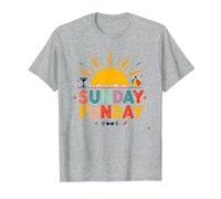 Domingo Funday: Alegre Día de Playa Vibes de Verano, Camiseta, Hombre, Gris Jaspeado, 3XL