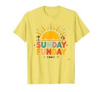 Domingo Funday: Alegre Día de Playa Vibes de Verano, Camiseta, Hombre, Limón, XL