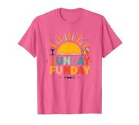 Domingo Funday: Alegre Día de Playa Vibes de Verano, Camiseta, Hombre, Rosa Jaspeado, 3XL