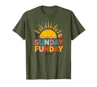 Domingo Funday: Alegre Día de Playa Vibes de Verano, Camiseta, Hombre, Verde Oliva, 3XL