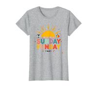 Domingo Funday: Alegre Día de Playa Vibes de Verano, Camiseta, Mujer, Gris Jaspeado, 3XL