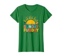 Domingo Funday: Alegre Día de Playa Vibes de Verano, Camiseta, Mujer, Verde Kelly, XL