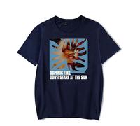 Dominic Fike Don't Stare at The Sun - Camiseta casual de cuello redondo a la moda, retro, clásica, manga corta, azul marino, 50