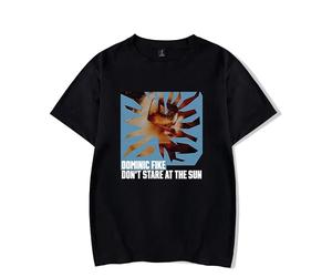 Dominic Fike Don't Stare at The Sun - Camiseta casual de cuello redondo a la moda, retro, clásica, manga corta, Negro, 4XL