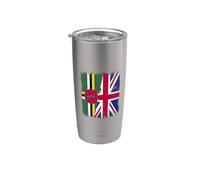 Dominica, bandera del Reino Unido, herencia dominicana británica Vaso térmico de acero inoxidable de doble pared