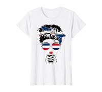 Dominican Coffee Mama Girl Sis República Dominicana Bandera Imprimir Camiseta gráfica económica, Mujer, Blanco, S