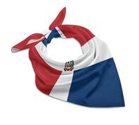 Dominican Flag Soft Imitated Silk Neck Scarf Multi-Purpose Head Hair Wrap Wrist Handkerchief Bag Decor Kerchief For Daily Wear(18"x18")