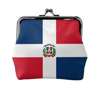 Dominican Republic - Monedero pequeño para mujer, rectangular, con cierre de beso, tamaño de bolsillo, mini monedero para mujer