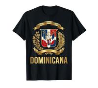 Dominicana Dios Patria Libertad Heráldico Dorado Camiseta