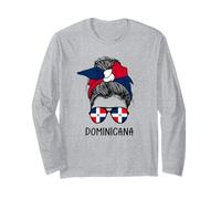 Dominicana Girl Dominican Heritage Dominican Republic Flag Manga Larga