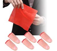 DOMINICK 6 Piezas Dedos de Pulgar Falso Dedos Mágicos de Plástico Dedos Falsos Puntas del Pulgar Suave Demostración de la Etapa Prop Juguete de Broma con 6 Paños de Entrenamiento Rojo