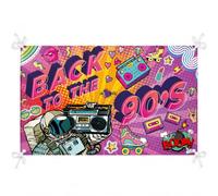 DOMINICK Decoraciones de Fiesta de Años 1990,Pancarta para Decoración De Fiestas De Años 90 Vistoso 90s Pared Cartel Decoración Neón 90s Pared Cartel Decoración(70,8 x 43,3 Pulgadas)