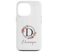 Dominique Nombre Flores Nombre Personalizado Dominique Carcasa para iPhone 13 Pro