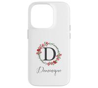 Dominique Nombre Flores Nombre Personalizado Dominique Carcasa para iPhone 14 Pro