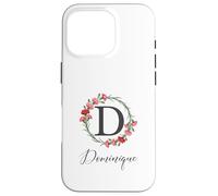 Dominique Nombre Flores Nombre Personalizado Dominique Carcasa para iPhone 16 Pro