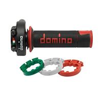 Domino Control de gas de carrera corta XM2 con empuñaduras A450 - negro/rojo, blanco