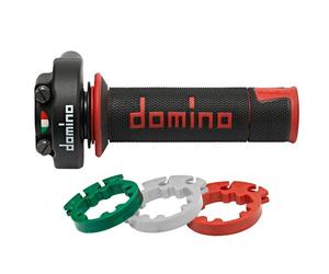 Domino Control de gas de carrera corta XM2 con empuñaduras A450 - negro/rojo, blanco