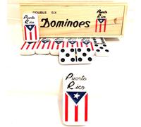 Dominó de Puerto Rico, juego de dominó con la bandera de Puerto Rico, dominó del orgullo boricua