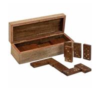 Dominó en caja de madera marrón 20x7x6