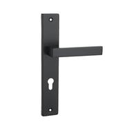 Domino Manija 72 Drückergarnitur PZ - Juego de cerradura de cilindro perfilado, Juego de manijas para puerta de habitación, puerta de oficina, puerta de sótano y puerta interior, L-Form, herrajes de