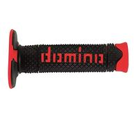 Domino - Par de puños de goma bicolor negro/rojo DSH (Domino Soft Hand) para moto Off Road Cross/Enduro Longitud: 120 mm Accesorios: 97.5595.04-00
