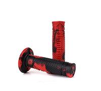 Domino - Par de puños para moto, con diseño de serpiente rojo/negro