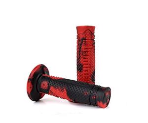 Domino - Par de puños para moto, con diseño de serpiente rojo/negro