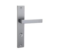 domino Qubik M45 - Tirador para puerta en forma de L de aluminio cromado satinado, juego con 78 tiradores para inodoro, diseño moderno y elegante para puertas interiores