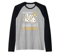 Dominó Rey Domino Jugador Dominó Amante Camiseta Manga Raglan